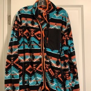 XL zip up Aztec fleece jacket
